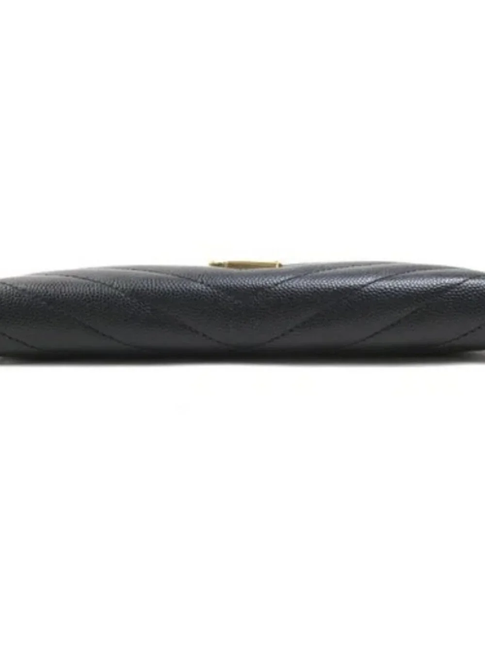 Auth SAINT LAURENT Zip Around Long Wallet Black/Gold Leather/Metal - h31776g - Picture 4 of 15